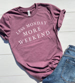 Load image into Gallery viewer, Less Monday More Weekend Graphic Tee Shirt - Anchor and Oars
